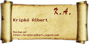 Kripkó Albert névjegykártya